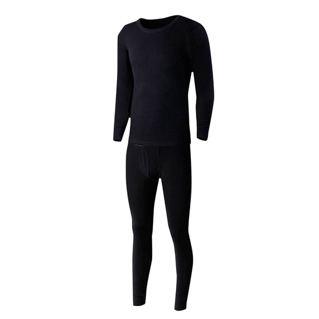 Chemises à Manches Longues pour Hommes Chemises à Manches Longues pour Hommes Coton Uni Coton Mince Col Rond Manches Longues sous-Vêtements Pantalon Ensemble