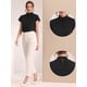 thumbnail image 2 of Top de trabajo para mujer Allegra K cuello levantado manga casquillo elegante blusa de negocios Negro XL, 2 of 4