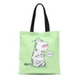 thumbnail image 1 of ASHLEIGH Canvas Tote Bag Cartoon Cow By Sandra Boynton Yoga Meditate Meditation Humor Reusable Handbag Shoulder Grocery Shopping Bags, 1 of 1