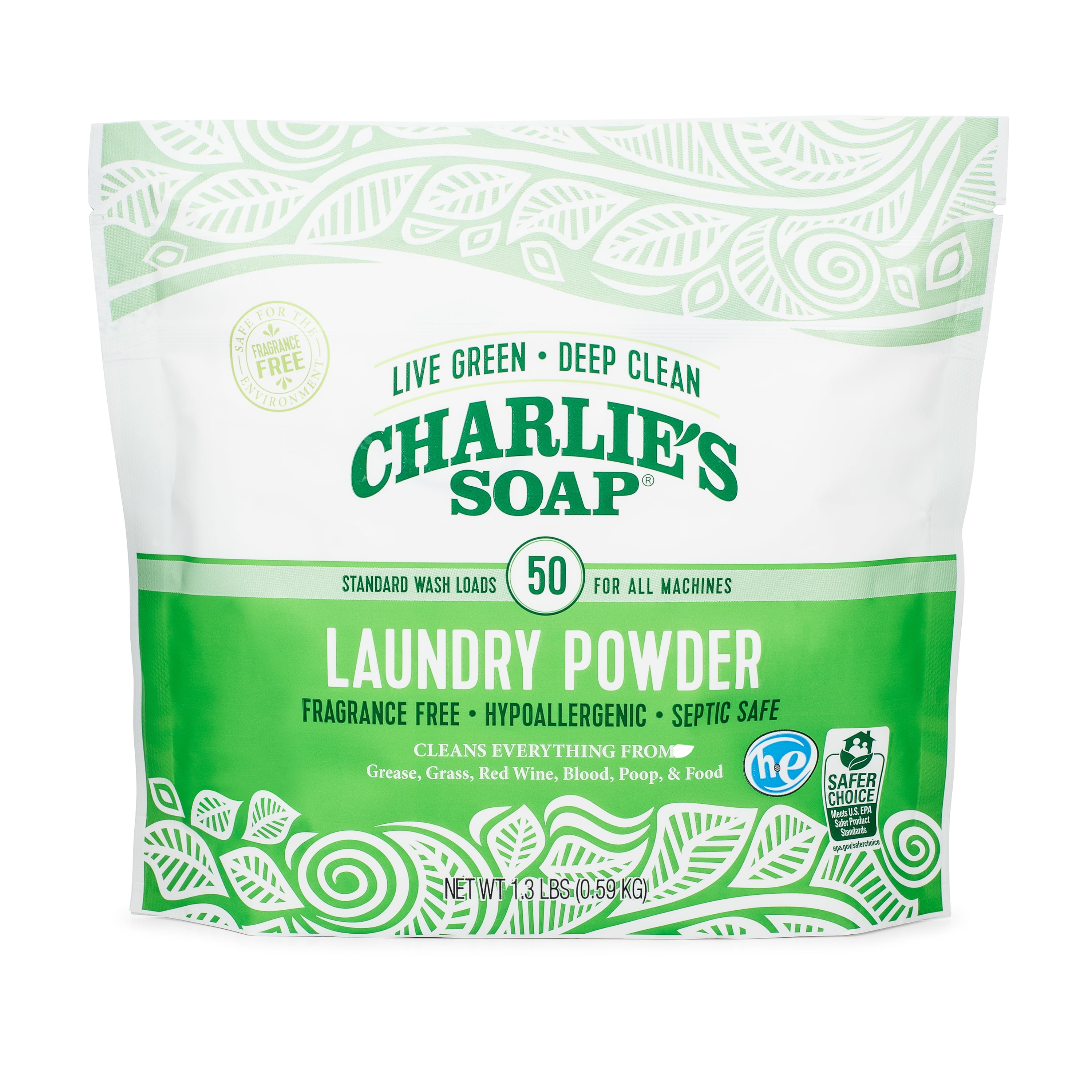 Charlie S Soap Laundry Detergent Powder 50 Loads Unscented And Hypoallergenic Walmart Com Walmart Com