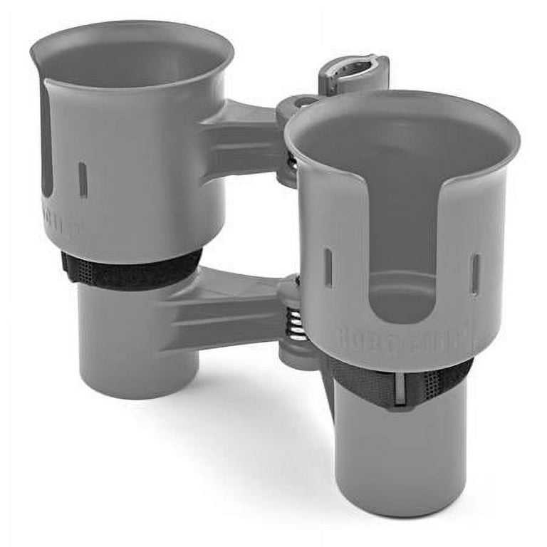 RoboCup Patented Portable Clamp-On Caddy Dual Cup Holder - Gray 
