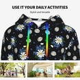 thumbnail image 4 of Lsque Daisies Flowers Pattern Casual Women's Hoodie,Hooded Sweatshirt with Kangaroo Pocket,Pullover Hoodie with Eye-catching Drawstrings-Small, 4 of 7