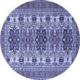 thumbnail image 1 of Ahgly Company Machine Washable Indoor Round Persian Blue Traditional Area Rugs, 4' Round, 1 of 4