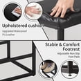 thumbnail image 2 of 2PCS Square Bar Stool Set, 24" Counter Height Bar Stools with PU Leather Cushion, Heavy-Duty Metal Frame, Footrest, Non-Slip Feet for Kitchen Island, Bar & Dining - Black, 2 of 5