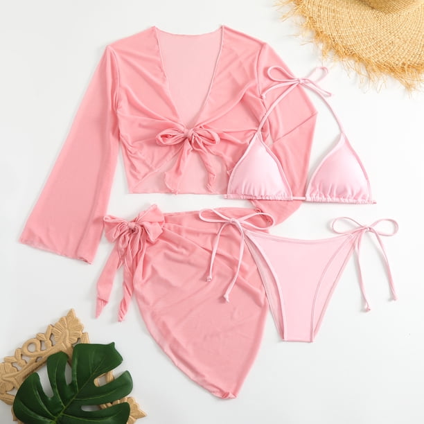 Mujeres gasa pareos cortos bikini cubre traje de baño de playa traje de baño falda envolvente para traje de baño