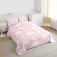 thumbnail image 3 of jejeloiu Kawaii Moon Clouds Queen Comforter Set,Cure Stars Pattern Bedding Comforter Set For Girl Teens Reversible 3pcs, 3 of 8