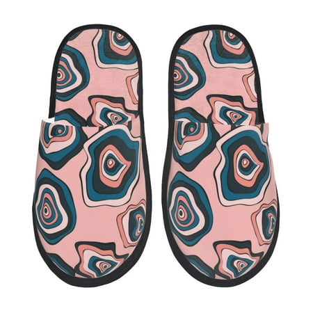 

House Slippers for Women Men - Abstract Colorful Circles Warm Non-slip Mens Womens Slippers Cozy Slip-on House Shoes Bedroom Outdoor Indoor Slippers for Men