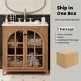thumbnail image 5 of Christopher Knight Home 31" Farmhouse Bathroom Vanity, Vintage MDF Cabinet with Ceramic Sink, Antique Natural, 5 of 10
