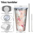 thumbnail image 4 of 16oz Tumblers Great Pyrenees Dog and Pioneer Flower Stainless Steel Vacuum Insulated Double Wall Travel Tumbler Cups Mug with Lid and Straw,Cleaning Brush for Coffee,Tea, 4 of 4
