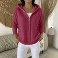 thumbnail image 4 of Womens Ribbed Knit Full Zip Up Hoodie Sweater Slouchy Jacket Long Sleeve with Pockets Casual Cozy Loungewear Fall Fashion 2026 Cardigan, Wine, XXL, 4 of 6