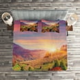 thumbnail image 2 of Ambesonne Autumn Quilted Coverlet 3 Pcs, Morning in Mountain Tree, Queen Size, Red Purple Green, 2 of 2