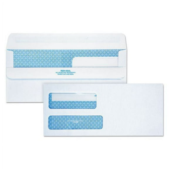 Quality Park 2-Window Redi-Seal Security-Tinted Envelope, #9 (3 7/8 x 8 7/8), Self-Seal, 250/CT