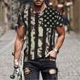 thumbnail image 2 of Odeerbi Summer Graphic T-Shirts for Men Fashion Independence Day Cross printing Tops 2025 Casual Loose Short Sleeve T-Shirt Brown, 2 of 8