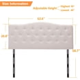 thumbnail image 4 of Yongchuang Tufted Upholstered Headboard Queen Adjustable Height Headboard Panel for Queen Size Bed Ivory, 4 of 6