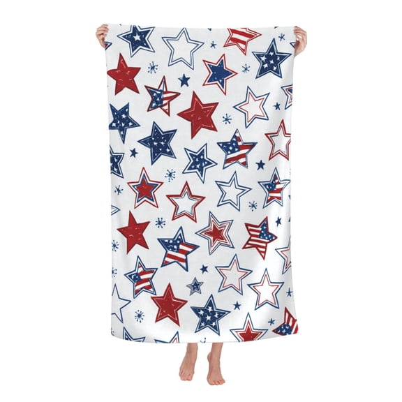 Patriotic 4th Of July Memorial Day American Flag Veterans Bath Towel Soft and Highly Absorbent for Adults