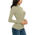 thumbnail image 5 of ASFGIMUJ Women Fashion Solid Long Sleeve Turtleneck Blouse Tops Slim Fit Stretchy Layer Tee Shirts, 5 of 7