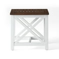 thumbnail image 2 of Noble House Indoor Farmhouse Cottage Acacia Wood End Table with Frame,Dark Oak,White, 2 of 8
