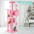 thumbnail image 2 of FDW 70in Cat Tree Tower, Scratch Posts, Condo, Toys,Perfect for Active Cats,Pink, 2 of 7