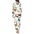 thumbnail image 3 of Renewold Cozy Pajamas Set for Women Various Butterflies Print Sweatpants Long Sleeve Pullover Pajamas Sets Home Vacation Casual Pajama Lingerie Size 5XL, 3 of 5