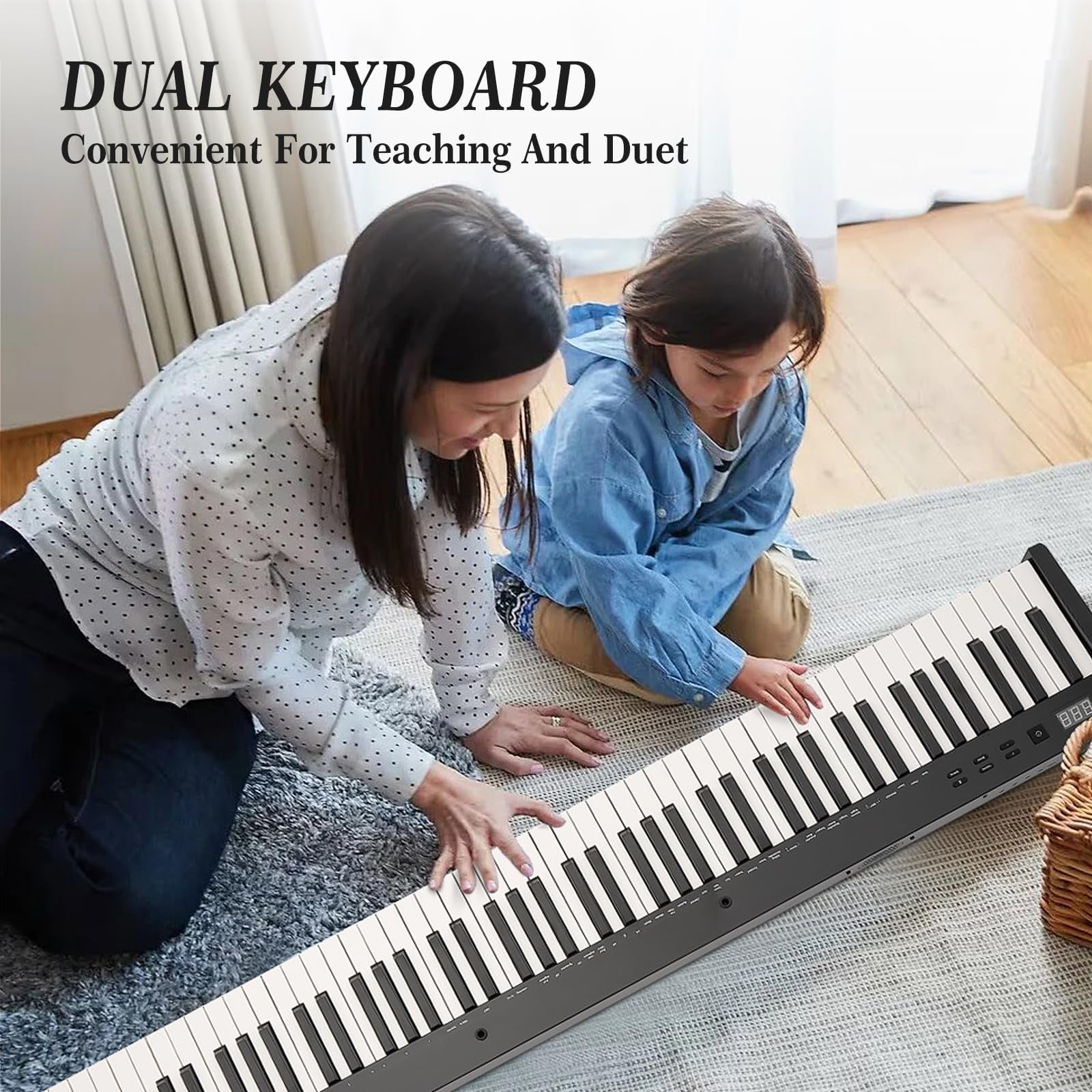 Kojooin 88-Key Full-Size Semi-Weighted Electronic Keyboard Piano Set, Portable Digital Piano