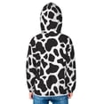 thumbnail image 4 of Kids Zip Up Hoodie for Boys Girls Toddler - Black White Cow Print pattern Lightweight Long Sleeve 4T Boys Girl Clothes, Sun Protection Windproof Jackets Hoodie Sweatshirt, 4 of 7