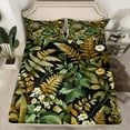 thumbnail image 2 of Manfei Boys Girls Tree Leaves Twin Sheet Sets 3pcs,Botanical Plants Twin Fitted Sheet Microfiber,Vintage Aesthetics Breathable Flat Sheet,Luxury Bedroom Decor, 2 of 7