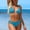 #546-Blue, variant on Women Solid Backless Bikini Bandage Two-Pieces Swimwear Swimsuit Beachwear Set