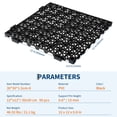 thumbnail image 3 of Tzou 50-Pack 12"x12" Interlocking Drainage Tiles - Non-Slip PVC Floor Mats w/Holes for Pool Decks, Bathrooms, Kitchens | Modular Splicing Design, Fast-Draining (Grey/Black), 3 of 8