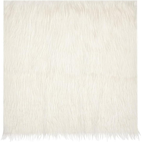 Beige Fur Fabric 15.7x15.7 Inch Soft Plush Shaggy Squares Pre-Cut Craft Fur Fabric for Costumes Rugs Pillows Sewing Decorations DIY