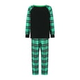 thumbnail image 5 of Spewahor Christmas Family Pajamas Matching Set, Long Sleeve Letters Print T-shirt with Plaid Pants Sleepwear Loungewear, 5 of 10