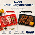 thumbnail image 2 of TP 2-Piece Melamine Serving Trays, Grill Prep and Serving Platters for Outdoor BBQ, Dishwasher Safe, Red & Black, 2 of 9