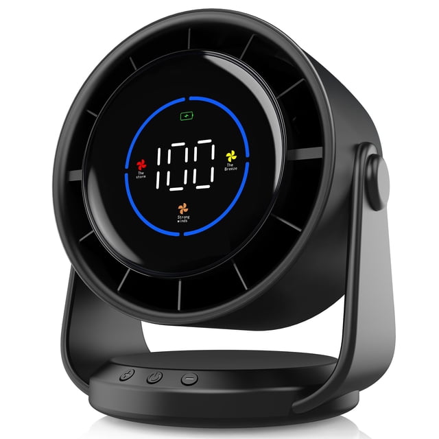 Ventilador de escritorio YOSHENMO de 7,5" recargable, inclinación de 105°, 100 velocidades