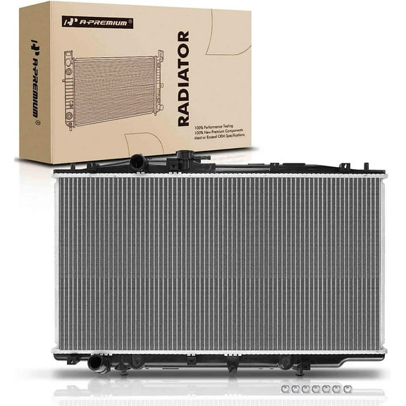 A-Premium Engine Coolant Radiator Assembly Compatible with Honda Accord 2003 2004 2005 2006 2007, V6 3.0L, Replace# CU2571, 2571