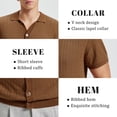 thumbnail image 6 of FEDTOSING Mens Old Money Knitted Shirts Short Sleeve Cardigan Button Down Polo, 6 of 7
