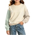 thumbnail image 2 of Bovxnpu Girls Sweatshirts Kids Raglan Sleeve Crew Neck Pullover Tops, 2 of 9