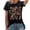 Black, variant on Womens T Shirt Flower Cute Fashion Printed Short Sleeve Dressy Casual Clothes Beige L