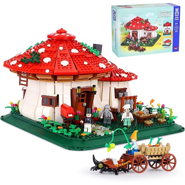 2233 PCS Mushroom House Building Blocks,Garden Tree House Bricks Model Set for Adults and Kids