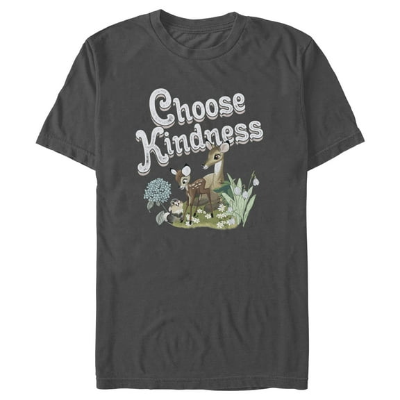 Men's Bambi Choose Kindness Graphic Tee Charcoal Small