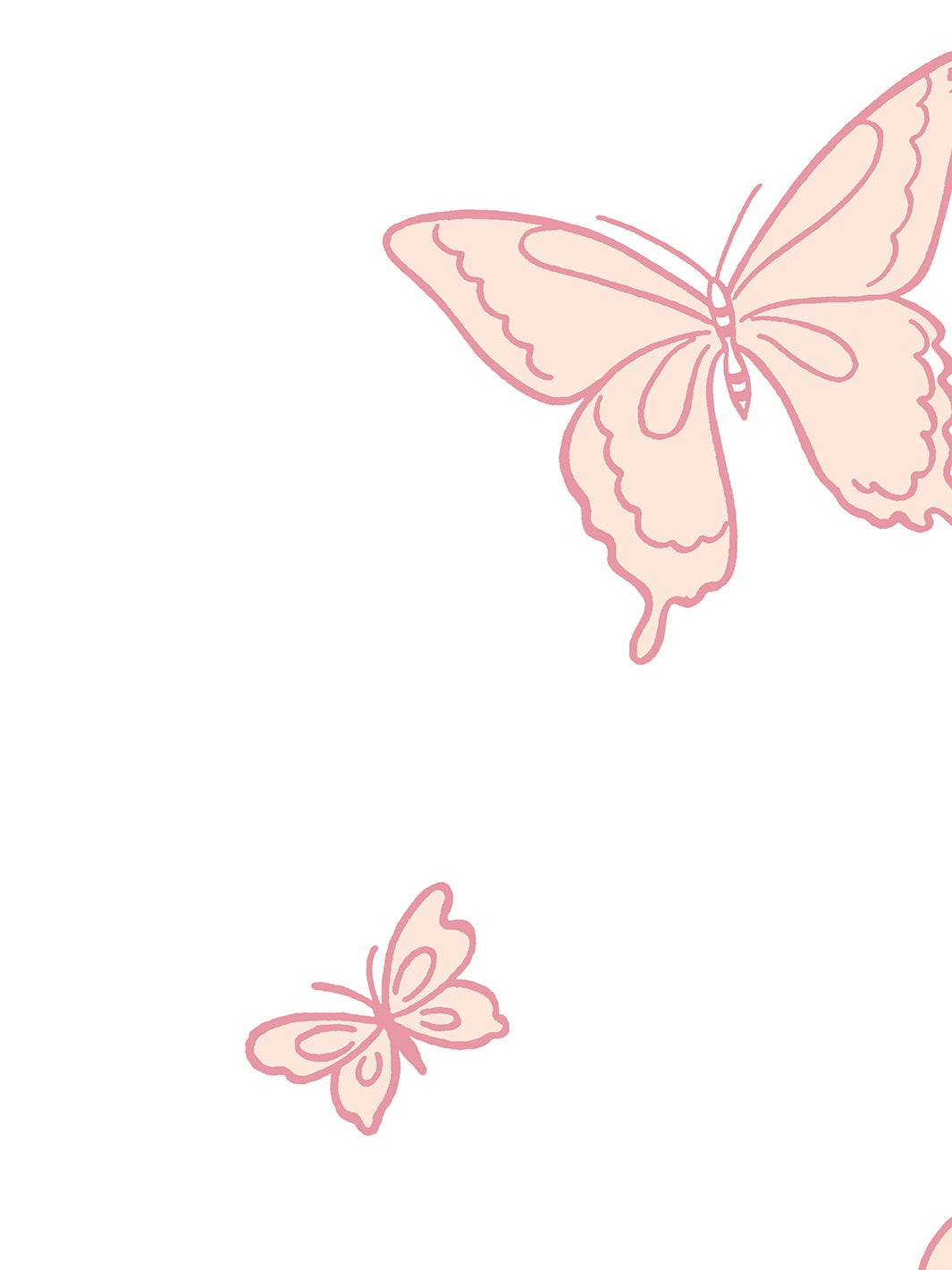 Butterfly Removable Vinyl Wallpaper by Barbie - Pinks on White