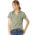 thumbnail image 1 of CamiDe Cuadros Estilo Western De Algodón Clásico Con Botones PaMujer Verde claro S, 1 of 6