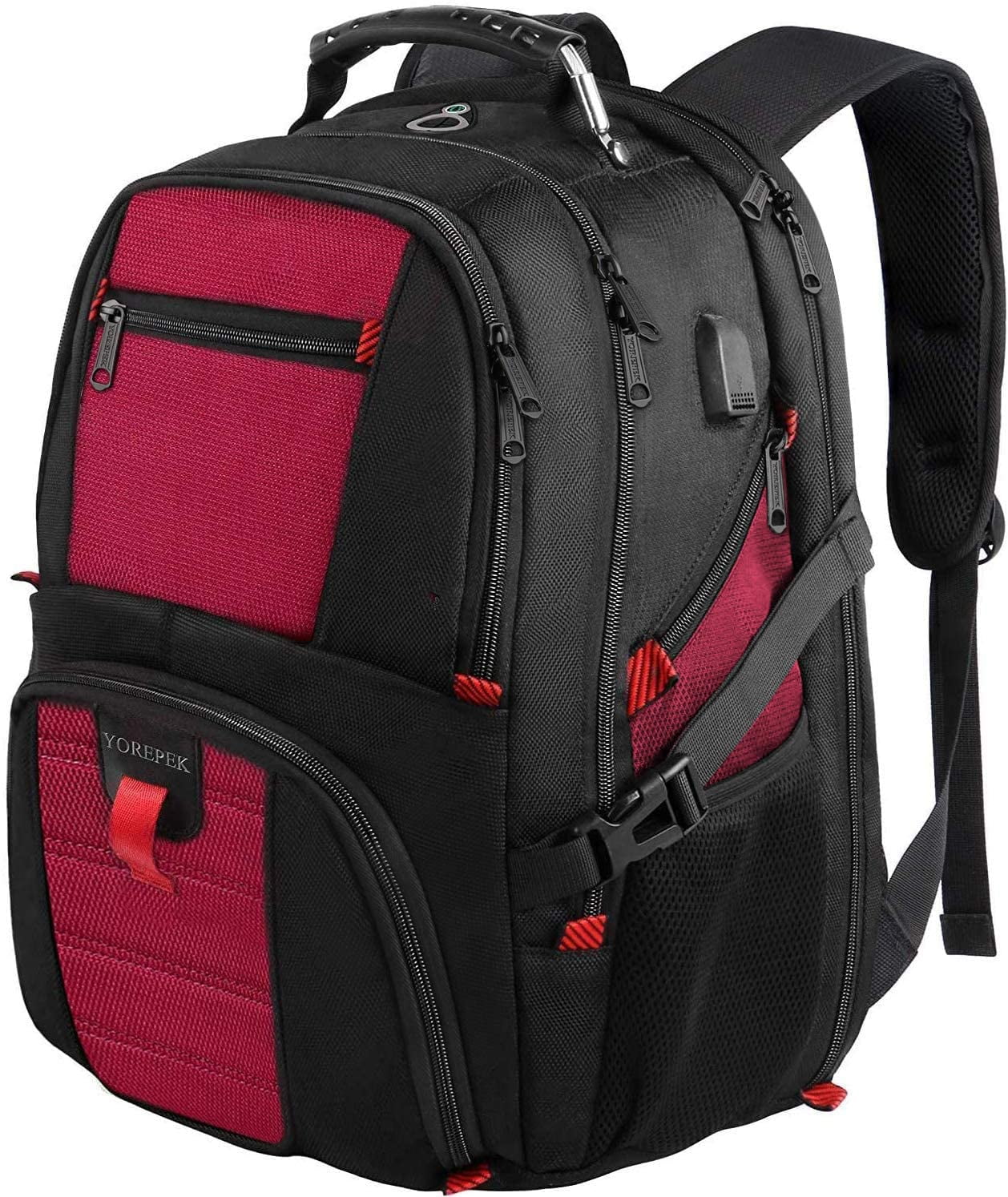 JD_W Laptop Backpack with USB Charging Port Large College School Bookbag Computer Laptop Bag Work Backpack 