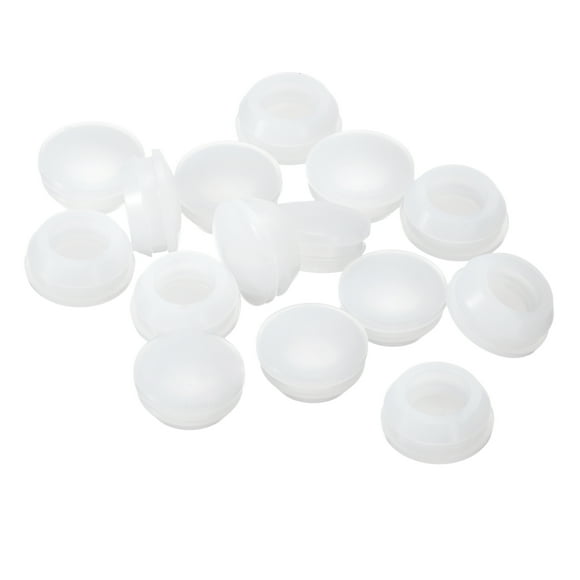 Unique Bargains 25pack Silicone Plugs, Rubber Round Snap in Locking Hole Plugs Waterproof Hole Plug for 14-15mm Hole, Translucent