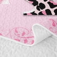 thumbnail image 5 of Erosebridal Glam Leopard Print Letter Quilt Full for Girls, Bowknot Monogrammed K Full Bedspread Sets, 3pcs, 5 of 7