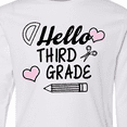 thumbnail image 4 of Inktastic Hello 3rd Grade with Hearts and School Supplies Long Sleeve Youth T-Shirt, 4 of 5