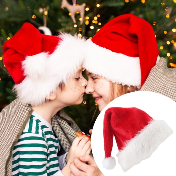 Party Photo Booth Props Holiday Hat For Kids Unisex Velvet Comfort Christmas Hats Extra Thicken Classic For Christmas New Year Festive Holiday,Pink Party Balloon