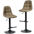 thumbnail image 5 of Gymax Set of 4 Adjustable Bar Stools Swivel Counter Height Linen Chairs with Back Brown, 5 of 10