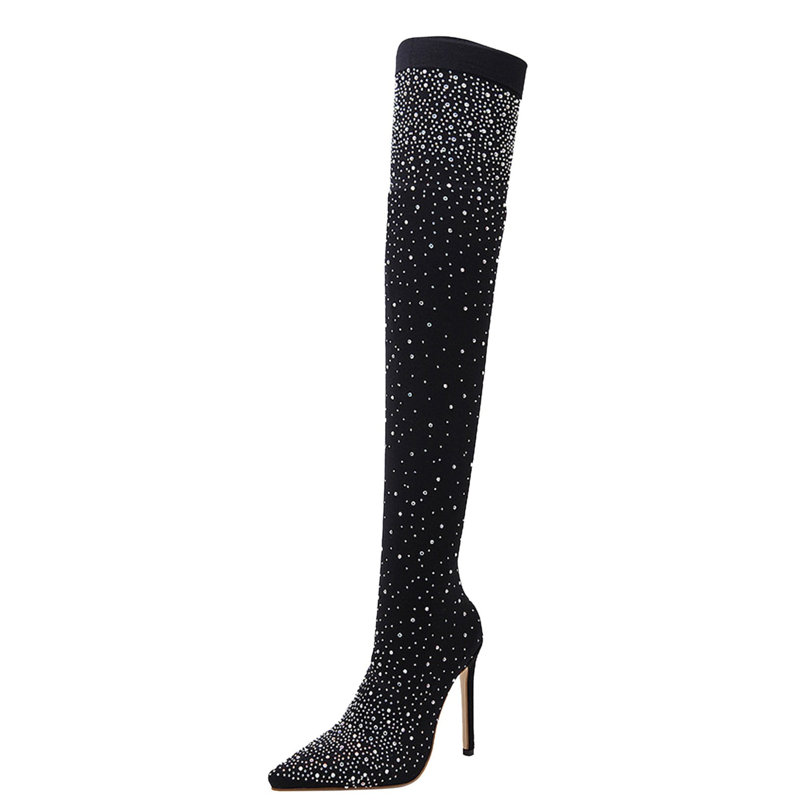 Black round toe over the knee boots online