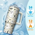 thumbnail image 4 of 30 oz Halloween Trick Treat Pumpkin Tumbler Insulated Stainless Tumbler, Spooky Ghost Coffee Cup Water Bottle, Holiday Gift Mug, 4 of 5