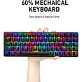 thumbnail image 6 of 60% Mechanical Gaming Keyboard Brown Switch Mini 68 Keys Wired Type C 18 Backlit Effects,Lightweight RGB 6400DPI Honeycomb Optical Mouse,Gaming Mouse Pad for Gamers and Typists (Black), 6 of 9