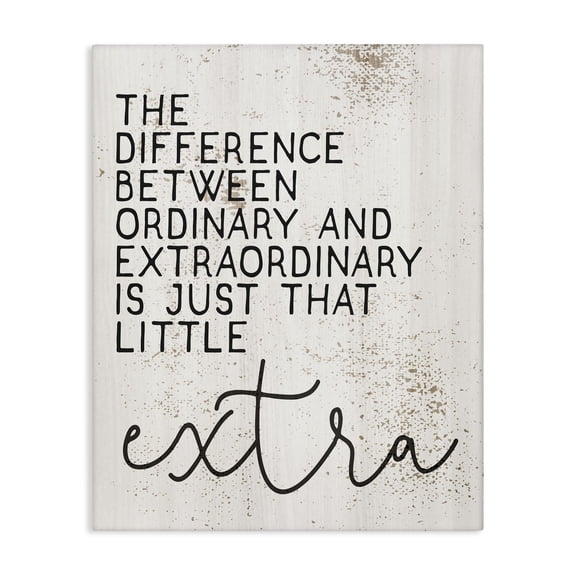 Stupell Industries Shabby Chic Little Extra Inspirational Word Textured Design Canvas Art, 16 x 20, by Lil' Rue
